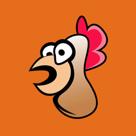 chicken head logo with flat shape suitable for your business / company logoのイラスト素材