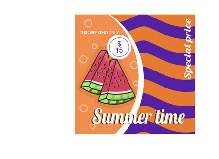 water melon price discount.summer time,for business and sales.のイラスト素材