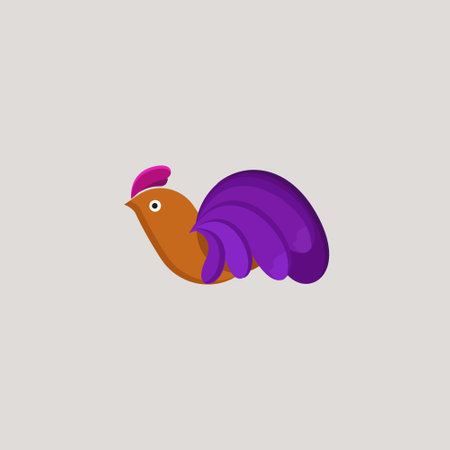 vector illustration of an abstract chicken shape with flat styleのイラスト素材