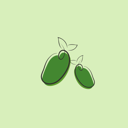 Mango, designed using line art, sign, symbol, icon, graphic, vector.のイラスト素材