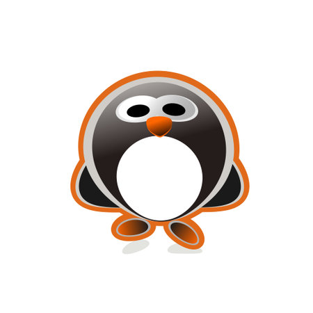 vector illustration of fat penguinのイラスト素材