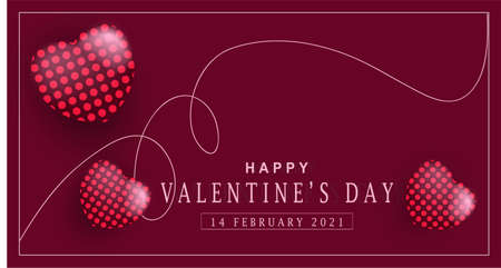 Realistic heart Valentines Day simple backgroundのイラスト素材