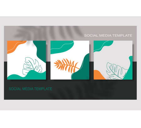 Editable template post for social media ad. web banner ads for promotion design with green color