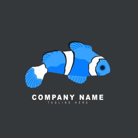 Ornamental fish logo design isolated on BLACK backgroundのイラスト素材