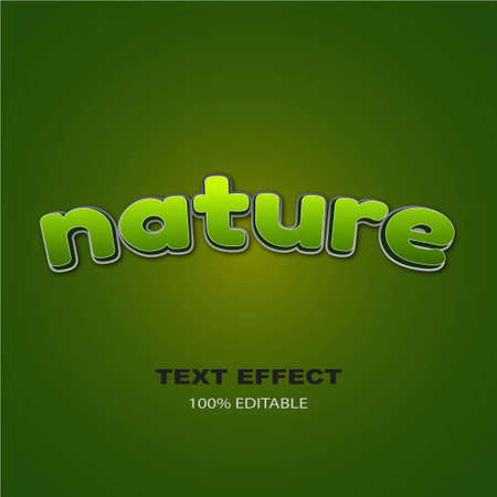 nature style editable text effectのイラスト素材