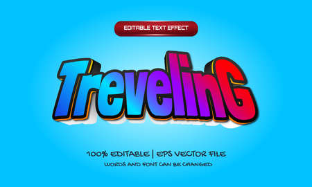 TREVELING,editable text effectのイラスト素材