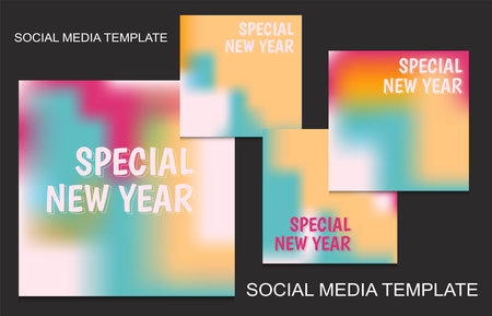 social media banner for new year special.gradient color background.のイラスト素材