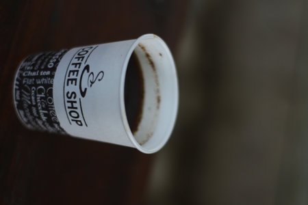 Coffee cup with filter effect retro vintage style and soft focusの写真素材