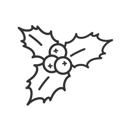 Omela Editable icon, decorative isolated element, christmas winter holiday logo. Black strokeのイラスト素材