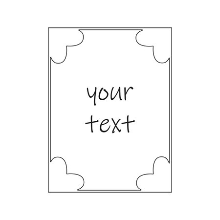Decorative frame. Outline border with heart shapes for web card, pages, templatesのイラスト素材