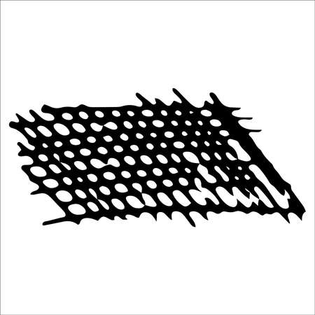 Ink brush painted grid, vector black scribble line. Perfect quality trace, one isolated element. Grunge graffiti backdropのイラスト素材
