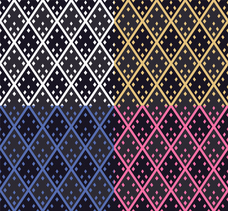 Ornamental geometric grid seamless pattern. Abstract modern rhomb festive design. Transparent background. Vectorのイラスト素材