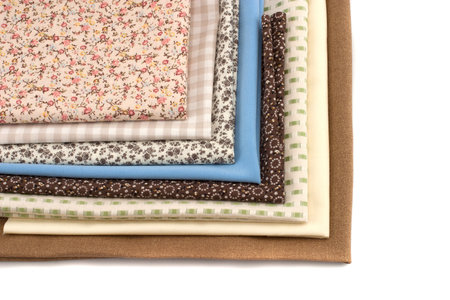 pile fabrics isolated on white