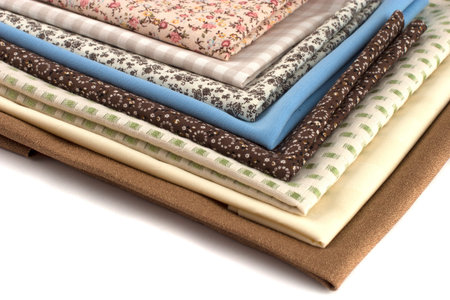pile fabrics isolated on white