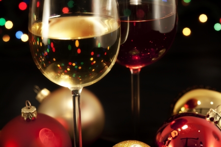 Set of wine glasses ready for celebratingの写真素材