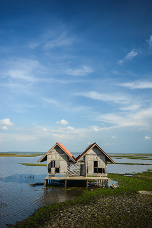 Twin Houses in beautiful landscape.の写真素材