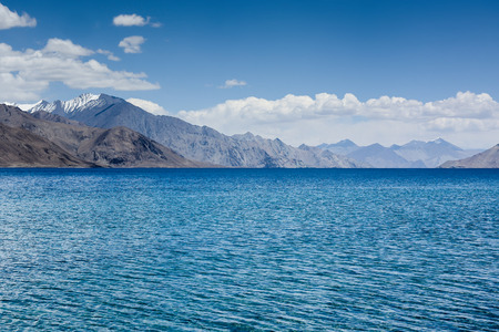 Pangong Tso - The highest salt water lake in the worldの写真素材