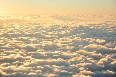 Sky and clouds in the evening taken from airplane