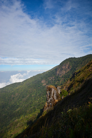 Mountain landscape with blue sky in winter of Chiang mai , Thailandの写真素材