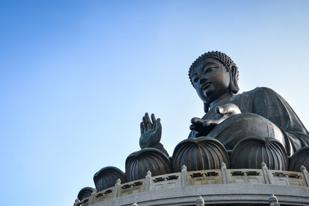 Tian Tan Giant Buddha of Po Lin Monastery, Landmark on Lantau Island, Hong Kongの写真素材