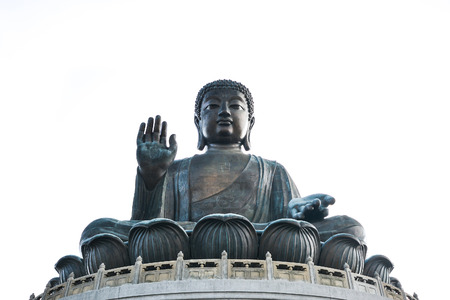 Tian Tan Giant Buddha of Po Lin Monastery, Landmark on Lantau Island, Hong Kongの写真素材