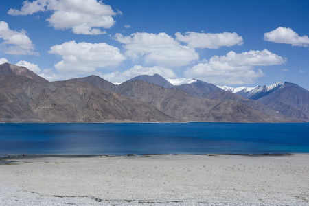 Pangong lake , the highest salt water lake in the worldの写真素材