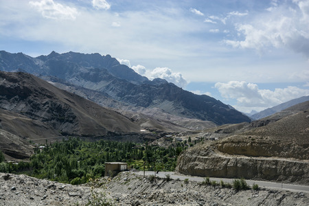 Scenic view of Himalaya range in summer, Jammu and Kashmir, Indiaの写真素材