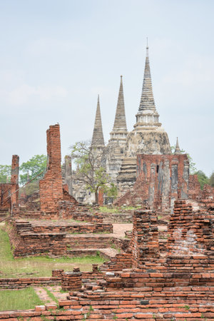 Wat Phra Sri Sanphet in the Ayutthaya Historical Park, Ayutthaya, Thailandのeditorial素材