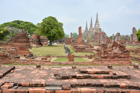 Wat Phra Sri Sanphet in the Ayutthaya Historical Park, Ayutthaya, Thailandのeditorial素材