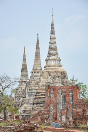 Wat Phra Sri Sanphet in the Ayutthaya Historical Park, Ayutthaya, Thailandのeditorial素材