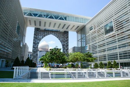 PUTRAJAYA, MALAYSIA - MAY 25, 2015 : Palace of Justice (Istana Kehakiman) in the Federal centre of Malaysia on May 25, 2015 in Putrajaya, Malaysia.のeditorial素材