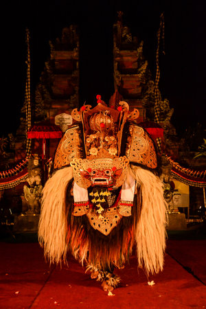 BALI, INDONESIA - JANUARY 20: Barong dance on January 20, 2013 in Bali, Indonesia. Barong is a religious dance in Bali based on the great Hindi epics of Ramayana.のeditorial素材