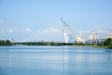Seri Wawasan Bridge in Putrajaya Malaysiaの写真素材