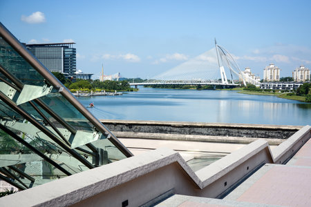 Seri Wawasan Bridge in Putrajaya Malaysiaのeditorial素材