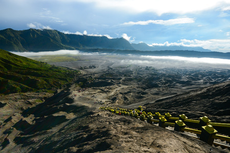 Desert landscape at Tengger Semeru National Park on Java island Indonesiaの写真素材