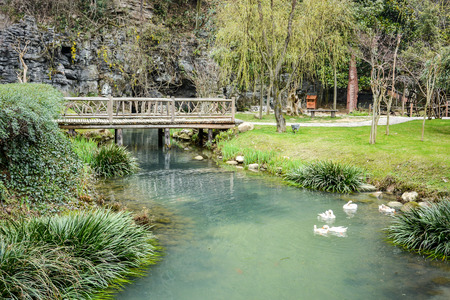 Beautiful part of chinese garden in Zhangjiajie Chinaの写真素材