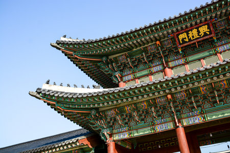 Gyeongbokgung palace ,the largest palace and famous attraction of Seoul, South Koreaのeditorial素材