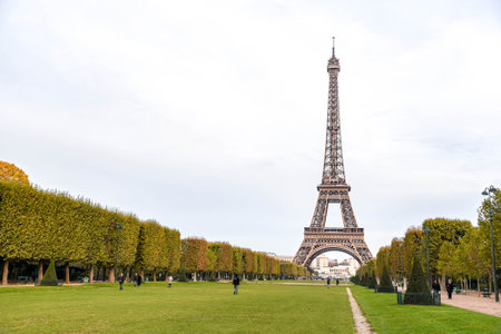 The Eiffel Tower, landmark and famous attraction in Paris, Franceのeditorial素材