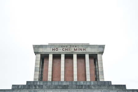HANOI, VIETNAM - JULY 30,2015 : Ho Chi Minh mausoleum, a large memorial building in Hanoi, Vietnam.のeditorial素材