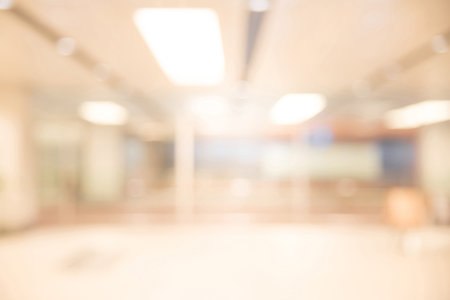 Abstract blur luxury hospital corridor. Blur clinic interior background with defocused effect....