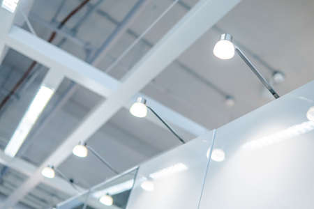 LED Cabinet lighting on the top of cabinet or cupboard. Lighting design conceptの写真素材