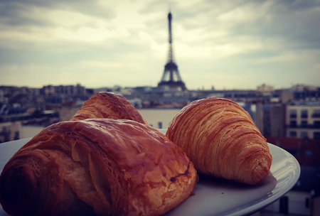 Croissant by the tower.. Paris trip Summer 2016の写真素材