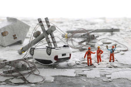 Diorama scenery of the cityscape broken by the disasterの写真素材