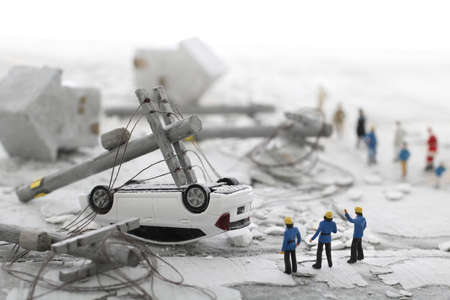 Diorama scenery of the cityscape broken by the disasterの写真素材