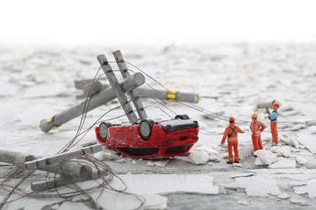 Diorama scenery of the cityscape broken by the disasterの写真素材