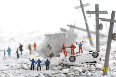 Diorama scenery of the cityscape broken by the disasterの写真素材