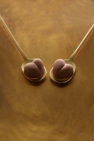 Group photo of Valentine's Day chocolate with heart-shaped chocolateの写真素材