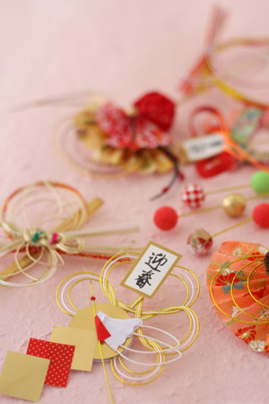 Group image photo of New Year's decorations, a traditional event of the Japan New Yearの写真素材