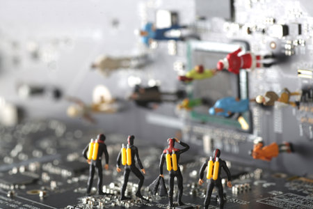 People from a wide variety of professions on the foundation of the personal computerの写真素材