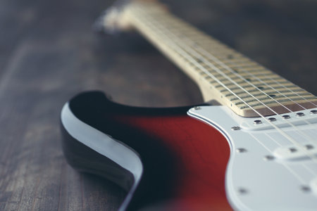 Electric guitar silhouetteの写真素材